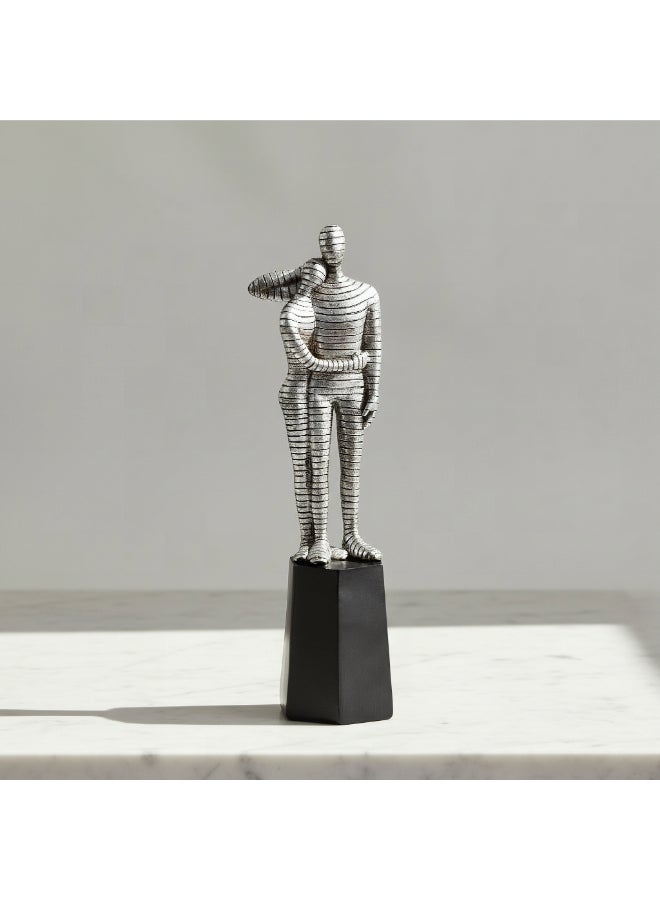 Home Box Polyresin Human Couple Figurine - Silver - Image 5